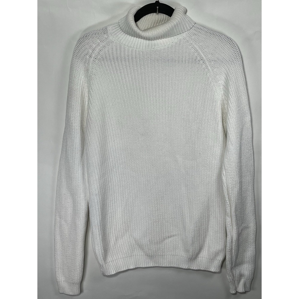 Zara Long Sweater Pullover Women Size L White Knit‎ Minimalist Basic Oversized
